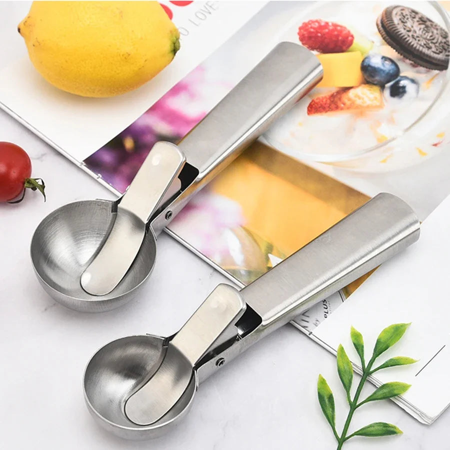 Stainless Steel Dual-Purpose Ice Cream Scoop Multifunctional Fruit Scooper Kitchen Supplies