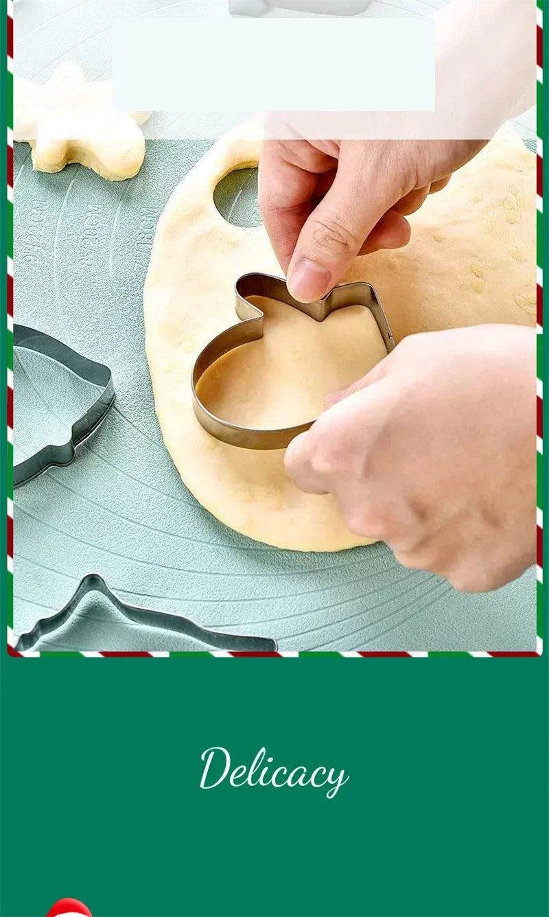 Stainless Steel Christmas Cookie Cutter Set 5Pcs Christmas Themed Shape Biscuit Cutters Baking Tool