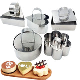 Stainless Steel Cake Tools. Cake Ring, 3 x 3 inch Square Dessert Mousse Mold with Pusher Lifter Cooking Rings